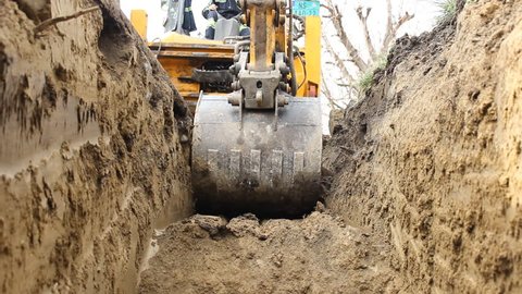 Excavator man POV,Street work 