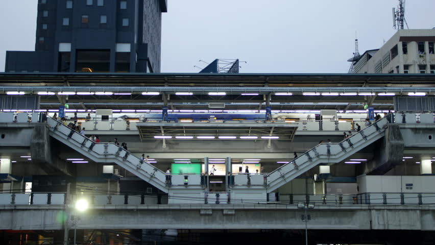 BTS Train station in Bangkok, Thailand, time lapse
