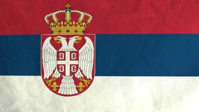 Serbian flag waving in the wind (full frame footage in 4K UHD resolution)