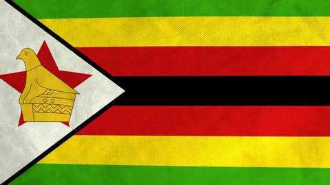 Zimbabwean flag waving in the wind (full frame footage in 4K UHD resolution)