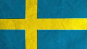 Swedish flag waving in the wind (full frame footage in 4K UHD resolution)