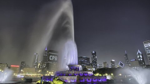 Hyper Lapse Time Lapse Buckingham Fountain In Chicago