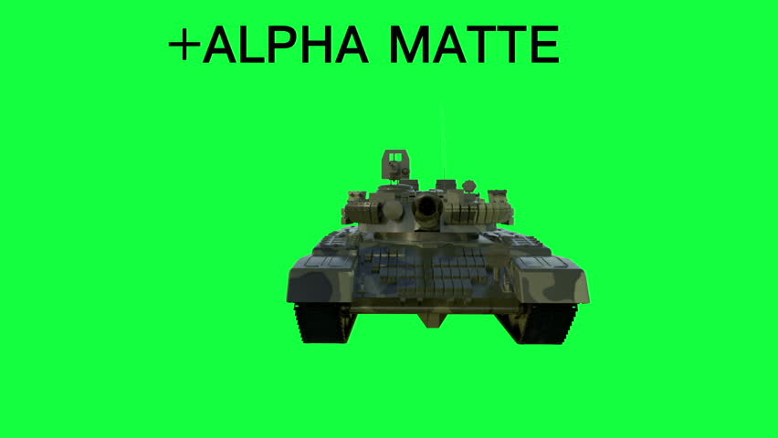 Russian military tank. Green screen footage