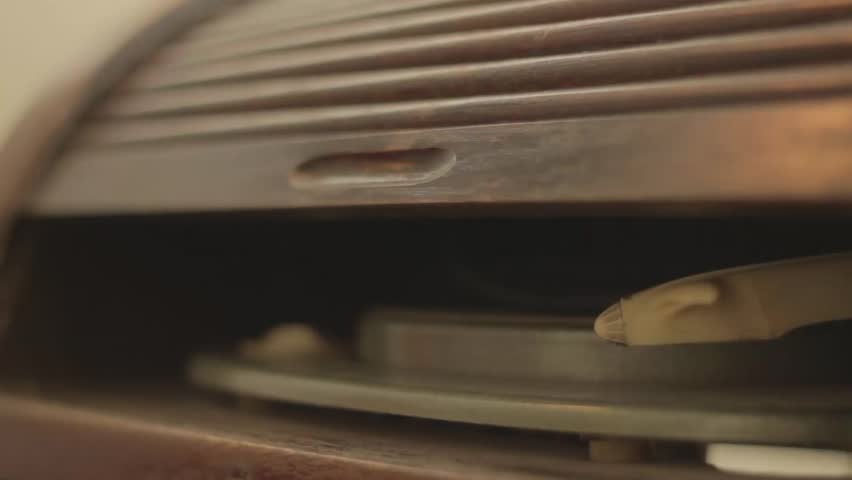 detail of old vintage gramophone
