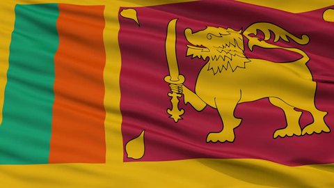 Sri Lanka Flag Close Up Realistic Animation Seamless Loop - 10 Seconds Long