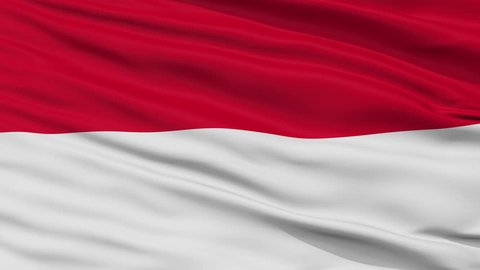 Indonesia Flag Close Up Realistic Animation Seamless Loop - 10 Seconds Long