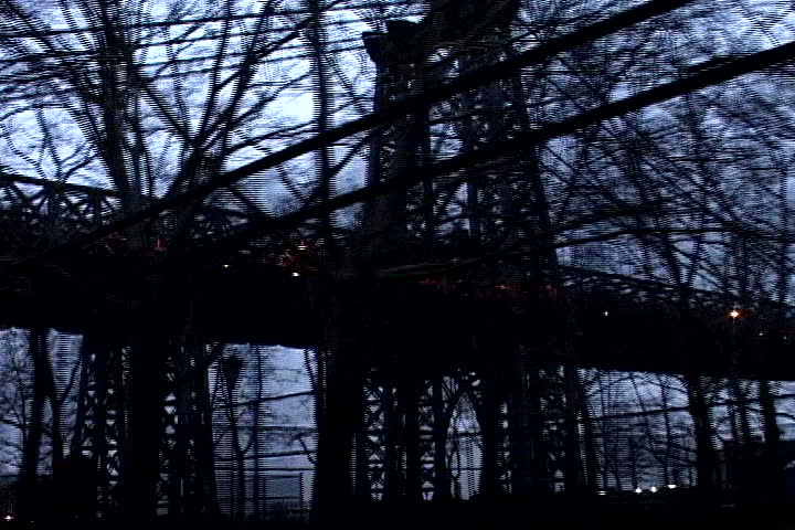 Driving on Kent Ave under Williamsburg Bridge