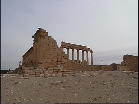 Palmyra, Syria - 2005 - Shot of the ruins of a temple in the ancient desert city of Palmyra. Palmyra is a UNESCO World Heritage Site.