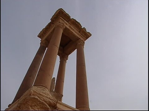 Palmyra, Syria - 2004 - Shot of one of the four Tetrapylons in the ruins of Palmyra. Palmyra is a UNESCO World Heritage Site.