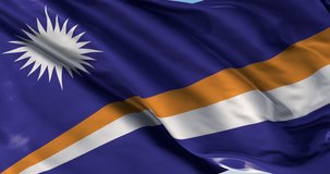Ultra realistic looping flag: Marshall Islands