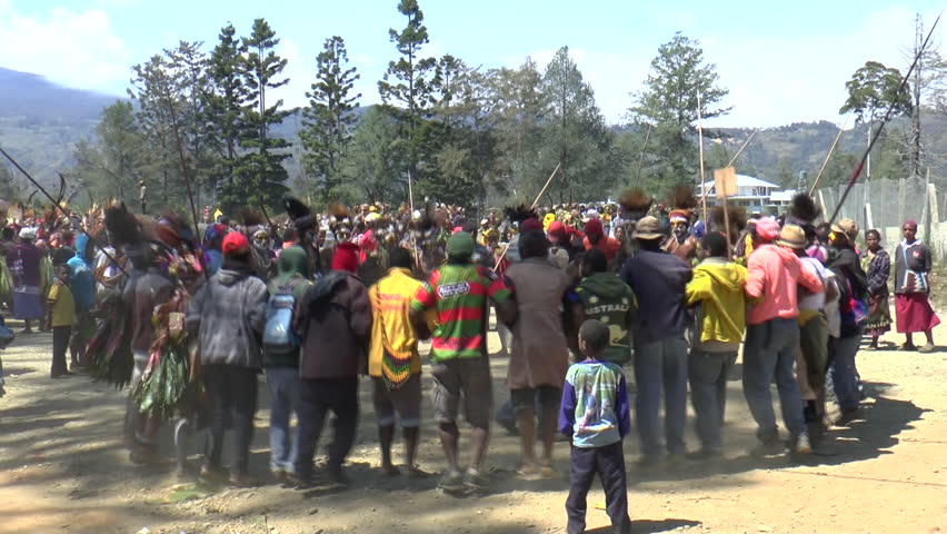 DEI, PAPUA, NEW GUINEA - AUGUST 15, 2015 :Native aboriginals in costumes