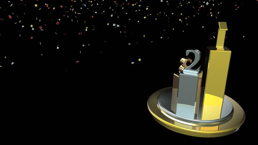 Computer generated animation of rotating winners' podiums with copy space. Loop