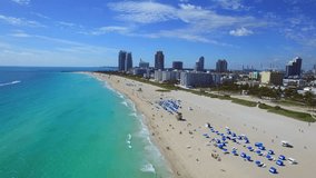 Aerial tourists in Miami Beach ocean