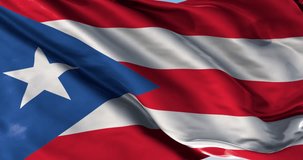 Ultra realistic looping flag: Puerto Rico