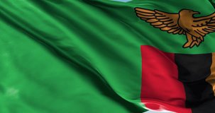 Ultra realistic looping flag: Zambia