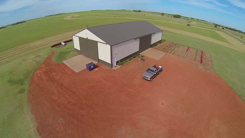 Farm House w Barn Aerial