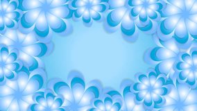 Blue abstract flowers graphic motion design. Video animation HD 1920x1080