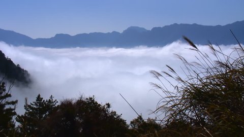 Asian mountain fog timelapse