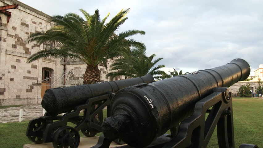 Old cannons in the Royal Naval Dockyard in the British Overseas Territory of Bermuda
