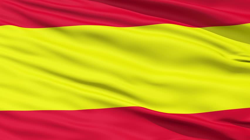 Waving Flag of Spain (Spanish: La Bandera de Espana),seamless looping