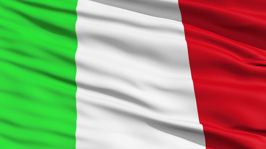 Tricolor waving national Flag of Italy (Italian bandiera dItalia),seamless