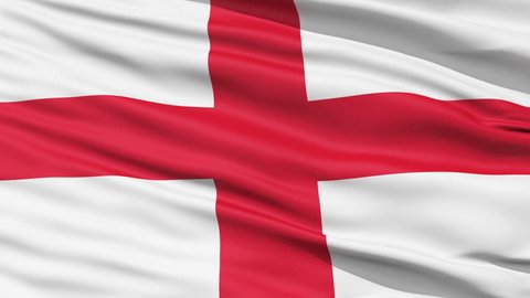 The waving Flag of England with the St George Cross emblem,seamless looping