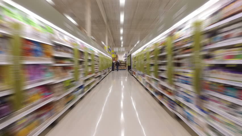 grocery shopping aisle - smooth steady Stock Footage Video (100% ...