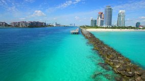 Beautiful Miami Beach aerial 4k video
