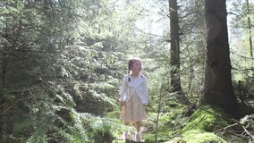 Little Girl Exploring The Woods
