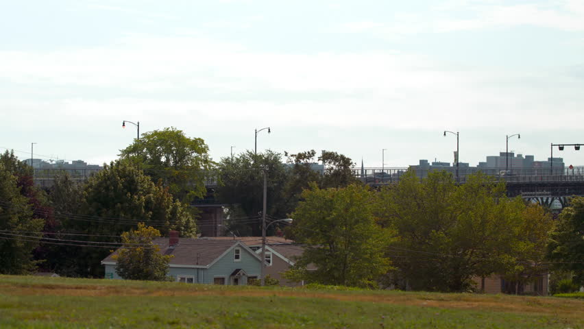 Shot of the Lady MacDonald bridge that connects Dartmouth and Halifax, Nova Scotia Canada.