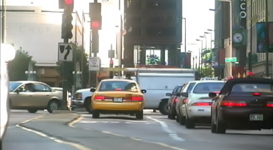Chicago, IL - Summer 2005: Traffic on city street