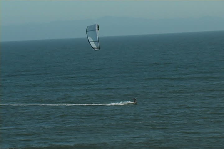 A man parasurfing in Santa Barbara.