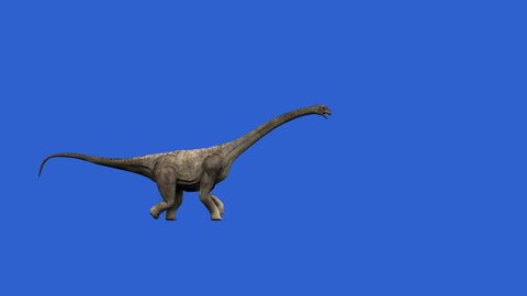 Dinosaur animation on green screen. GI realistic render and motion