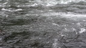 HD video of the Upper McKenzie River flowing with high water in winter near the Belknap Bridge in Oregon.