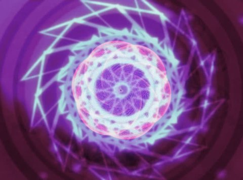Purple and blue motion graphics with changing circular and linear patterns