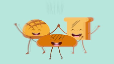Animated bread icon design, Video Animation