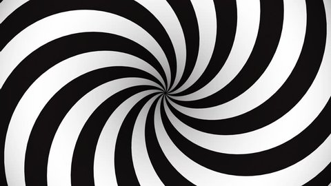 Black and white rotating hypnosis spiral (seamless loop)