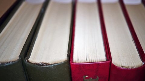 Movement of a view along the book spines