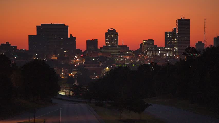Skyline of downtown Columbia, South Carolina from above Jarvis Klapman Blvd.