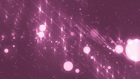 Abstract lights bokeh pink background. Moving gloss particles background. Soft beautiful backgrounds. Seamless loop.