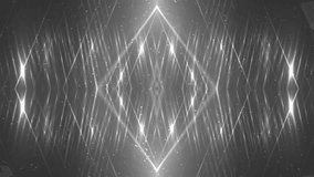 VJ Fractal grey kaleidoscopic background. Background motion with fractal design. Disco spectrum lights concert spot bulb. Light Tunnel.