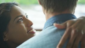 4K Close up of romantic mixed ethnicity couple looking into each other's eyes - Powered by Shutterstock - Get 15% off with code: PIKWIZARD15