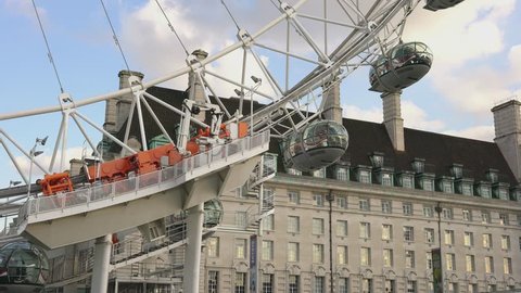 The capsules of London Eye LONDON,ENGLAND FEBRUARY 20, 2016