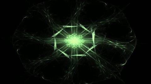 Abstract seamless loop of glowing fractal lights. 