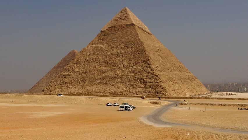 Zoom Out - The Great Pyramids of Giza - Egypt - Circa November 2015