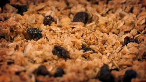 Granola Cereal, Nuts And Raisins Rotating