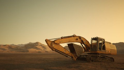 02563 Excavator Rotate At Construction Site