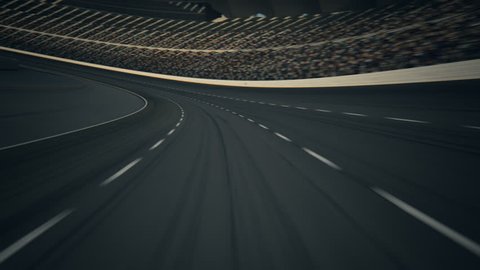 02560 Race Car Speeding Along The Curve Racetrack
