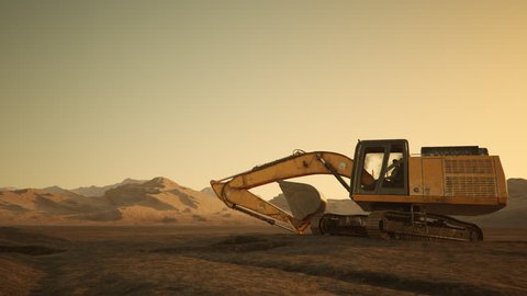 02562 Excavator Rotate At Construction Site