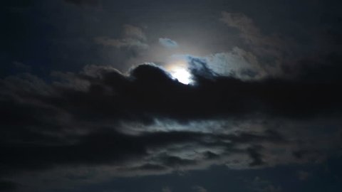Full moon surrounded by clouds time lapse 